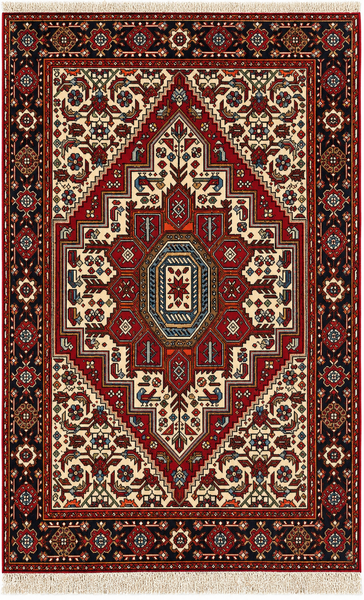 24095-Bidjar Handmade/Hand-Knotted Persian Rug/Traditional/Carpet Authentic / Size : 4'4" x 2'7"/132cm x 79cm