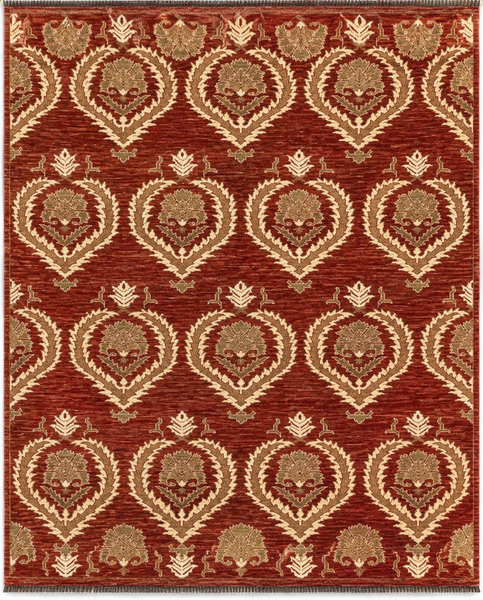 15576-Chobi Ziegler Hand-Knotted/Handmade Afghan Rug/Carpet Traditional Authentic/Size: 7'8"x 6'2"/ 234cm x 188cm