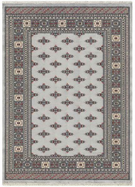 25046-Royal Bokhara Hand-Knotted/Handmade Pakistani Rug/Carpet Tribal/Nomadic Authentic/ Size: 7'11" x 5'7"/241cm x 170cm