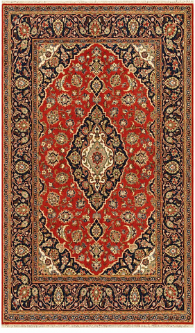 22856 - Kashan Handmade/Hand-Knotted Persian Rug/Carpet Authentic/Size: 7'1" x 4'3"/ 216cm x 130cm