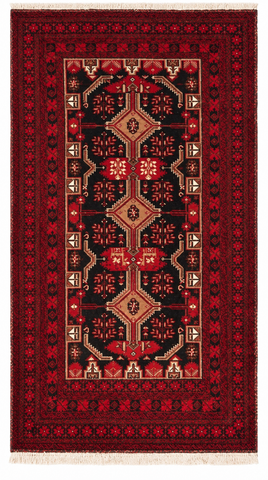 27889- Balutch Persian Hand-knotted Authentic/Nomadic/Tribal Rug/Carpet/ Size: 7'3" x 3'11"/221cm x 119cm