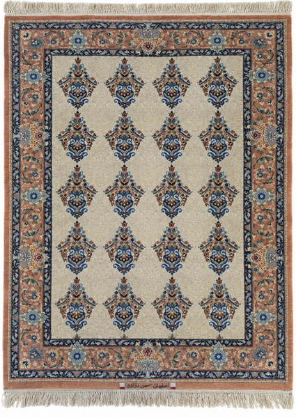 27130- Isfahan Persian Hand-Knotted Authentic/Traditional Carpet/Rug/ Size: 5'3" x 3'5"/160cm x 104cm