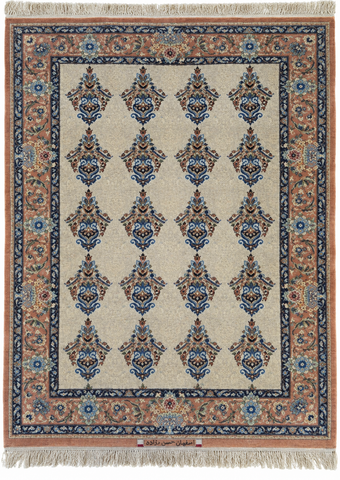 27130- Isfahan Persian Hand-Knotted Authentic/Traditional Carpet/Rug/ Size: 5'3" x 3'5"/160cm x 104cm