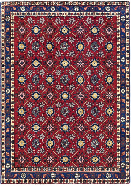 24286- Kashan Handmade/Hand-Knotted Persian Rug/ Traditional Carpet Authentic/ Size: 4'8" x 3'4" / 142cm x 102cm