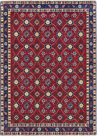 24286- Kashan Handmade/Hand-Knotted Persian Rug/ Traditional Carpet Authentic/ Size: 4'8" x 3'4" / 142cm x 102cm
