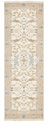 27168- Royal Ushak Hand-Knotted/Handmade Indian Rug/Carpet Traditional/Authentic/Size: 7'10" x 2'7"/239cm x 79cm