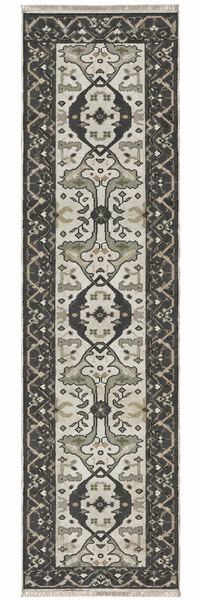 27171- Royal Ushak Hand-Knotted/Handmade Indian Rug/Carpet Traditional/Authentic/Size: 9'7" x 2'6"/292cm x 76cm