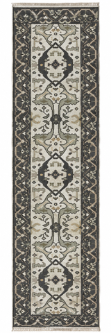 27171- Royal Ushak Hand-Knotted/Handmade Indian Rug/Carpet Traditional/Authentic/Size: 9'7" x 2'6"/292cm x 76cm