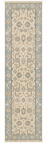 27172- Royal Ushak Hand-Knotted/Handmade Indian Rug/Carpet Traditional/Authentic/Size:10'0" x 2'6"/305cm x 76cm