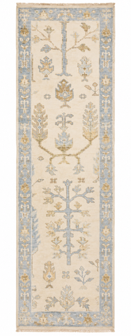 27151- Royal Ushak Hand-Knotted/Handmade Indian Rug/Carpet Traditional/Authentic/Size:7'10" x 2'8"/239cm x 81cm