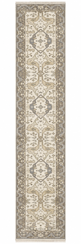 27174- Royal Ushak Hand-Knotted/Handmade Indian Rug/Carpet Traditional/Authentic/Size: 13'9" x 2'7"/419cm x 79cm