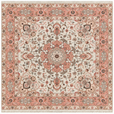 15050 - Tabriz Persian Hand-knotted Authentic/Traditional Carpet/Rug Silk-made/ Size: 8'2" x 8'2"/ 249cm x 249cm