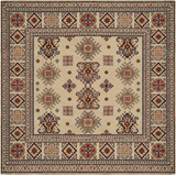 21566-Kazak Hand-Knotted/Handmade Afghan Rug/Carpet Tribal/Nomadic Authentic/Size: 6'6" x 6'4"/ 198cm x 193cm