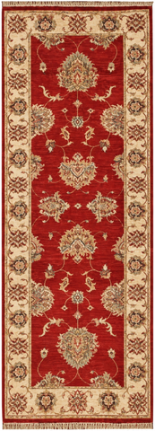 22314 - Chobi Ziegler Hand-knotted/Handmade Afghan Rug/Carpet Traditional Authentic/Size: 6'0" x 2'1"/ 183cm x 64cm