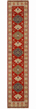 23154 - Kazak Afghan Hand-Knotted Contemporary/Nomadic/Tribal Carpet/Rug/Size: 13'0" x 2'8"/396cm x 81cm