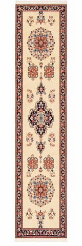24866- Mashad Handmade/Hand-Knotted Persian Rug/Traditional/Carpet Authentic/ Size: 13'1" x 2'11"/399cm x 89cm