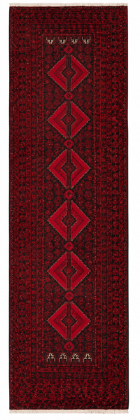27112- Royal Balutch Persian Hand-knotted Authentic/Nomadic/Tribal Rug/Carpet/ Size: 9'10" x 3'0"/300cm x 91cm