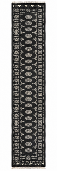 27515-Bokhara Hand-Knotted/Handmade Pakistani Rug/Carpet Tribal/Nomadic Authentic/ Size: 13'0" x 2'6"/396 cm × 76 cm