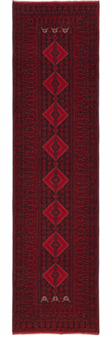 27110- Royal Balutch Persian Hand-knotted Authentic/Nomadic/Tribal Rug/Carpet/ Size: 13'1" x 3'5"/399cm x 104cm