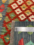 27692 - Kelim Hand-Woven/Flat-Weaved/Afghan Kelim/Carpet Modern/Nomadic/ Size: 4'1" x 2'9"/124 cm × 84cm
