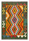 27676 - Kelim Hand-Woven/Flat-Weaved/Afghan Kelim/Carpet Modern/Nomadic Authentic/Size: 4'1" x 2'7"/124 cm × 79cm