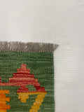 27676 - Kelim Hand-Woven/Flat-Weaved/Afghan Kelim/Carpet Modern/Nomadic Authentic/Size: 4'1" x 2'7"/124 cm × 79cm