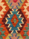 27717 - Kelim Hand-Woven/Flat-Weaved/Afghan Kelim/Rug/Carpet/Modern/ Nomadic/ Size: 4'2" x 2'7"/127cm ×79cm