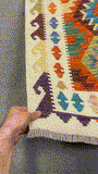 27717 - Kelim Hand-Woven/Flat-Weaved/Afghan Kelim/Rug/Carpet/Modern/ Nomadic/ Size: 4'2" x 2'7"/127cm ×79cm