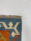 27677 - Kelim Hand-Woven/Flat-Weaved/Afghan Kelim/Carpet Modern/Nomadic Authentic/Size:  3'11" x 2'9"/119cm × 84cm