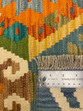 27677 - Kelim Hand-Woven/Flat-Weaved/Afghan Kelim/Carpet Modern/Nomadic Authentic/Size:  3'11" x 2'9"/119cm × 84cm