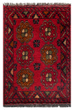 26414- Khal Mohammad Afghan Hand-Knotted Authentic/Traditional/Rug/Size: 2'0" x 1'3"