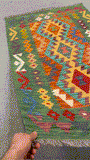 27685 - Kelim Hand-Woven/Flat-Weaved/Afghan Kelim/Carpet Modern/Nomadic/size: 4'4" x 2'8"/132cm × 81cm