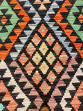 27611 - Kelim Hand-Woven/Flat-Weaved/Afghan Kelim/Carpet Modern/Nomadic Authentic/Size: 4'2" x 2'7"/127 cm × 79 cm