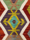 27718 - Kelim Hand-Woven/Flat-Weaved/Afghan Kelim/Carpet Modren/Nomadic Authentic/Size: 3'11" x 2'7"/119cm ×79cm