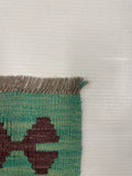 27718 - Kelim Hand-Woven/Flat-Weaved/Afghan Kelim/Carpet Modren/Nomadic Authentic/Size: 3'11" x 2'7"/119cm ×79cm