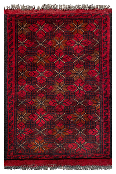 26457 - Khal Mohammad Afghan Hand-Knotted Authentic/Traditional/Rug/Size:2'0" x 1'3"