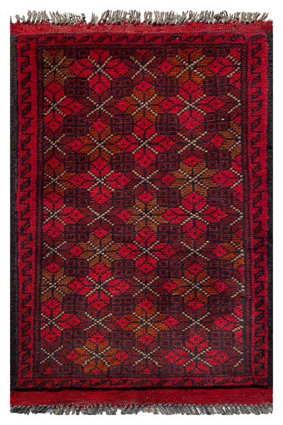 26457 - Khal Mohammad Afghan Hand-Knotted Authentic/Traditional/Rug/Size:2'0" x 1'3"