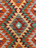 27675 - Kelim Hand-Woven/Flat-Weaved/Afghan Kelim/Carpet Modern/Rug/ Size: 4'0" x 2'9"/122cm × 84cm