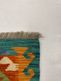 27675 - Kelim Hand-Woven/Flat-Weaved/Afghan Kelim/Carpet Modern/Rug/ Size: 4'0" x 2'9"/122cm × 84cm