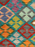27686 - Kelim Hand-Woven/Flat-Weaved/Afghan Kelim/Carpet Modern/Nomadic Authentic/Size: 4'1" x 2'8"/124 cm × 81cm