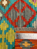27686 - Kelim Hand-Woven/Flat-Weaved/Afghan Kelim/Carpet Modern/Nomadic Authentic/Size: 4'1" x 2'8"/124 cm × 81cm