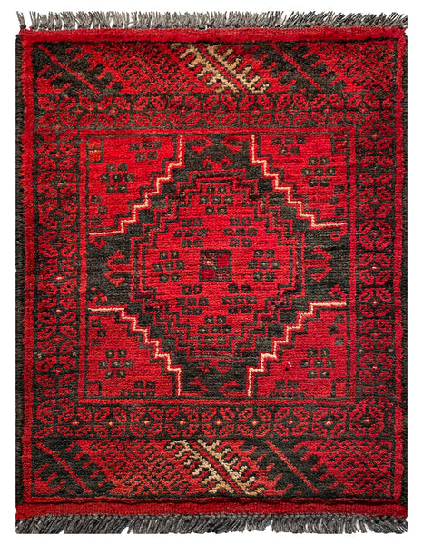 26192 - Khal Mohammad Afghan Hand-Knotted Authentic/Traditional/Rug/Size: 2'0" x 1'5"