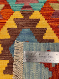 27680 - Kelim Hand-Woven/Flat-Weaved/Afghan Kelim/Carpet Modern/Nomadic Authentic/Size: 4'1" x 2'6"/124cm ×76cm