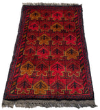 26428 - Khal Mohammad Afghan Hand-Knotted Authentic/Traditional/Rug/Size: 1'9" x 1'3"