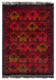 26428 - Khal Mohammad Afghan Hand-Knotted Authentic/Traditional/Rug/Size: 1'9" x 1'3"