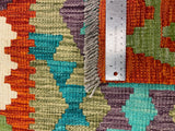 27749 - Kelim Hand-Woven/Flat-Weaved/Afghan Kelim/Carpet Modren/Nomadic Authentic/Size: 4'4" x 2'6"/132cm ×76cm
