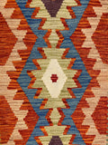 27719 - Kelim Hand-Woven/Flat-Weaved/Afghan Kelim/Carpet Modren/Nomadic Authentic/Size: 4'2" x 2'7"/127cm ×79cm