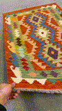27719 - Kelim Hand-Woven/Flat-Weaved/Afghan Kelim/Carpet Modren/Nomadic Authentic/Size: 4'2" x 2'7"/127cm ×79cm