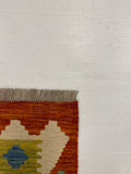 27719 - Kelim Hand-Woven/Flat-Weaved/Afghan Kelim/Carpet Modren/Nomadic Authentic/Size: 4'2" x 2'7"/127cm ×79cm