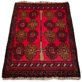 26418. - Khal Mohammad Afghan Hand-Knotted Authentic/Traditional/Rug/Size: 1'9" x 1'5"